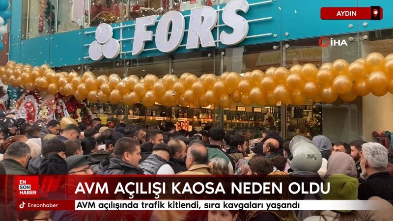 Aydın’da AVM açılışında kaos: Trafik kitlendi, sıra hengameleri yaşandı
