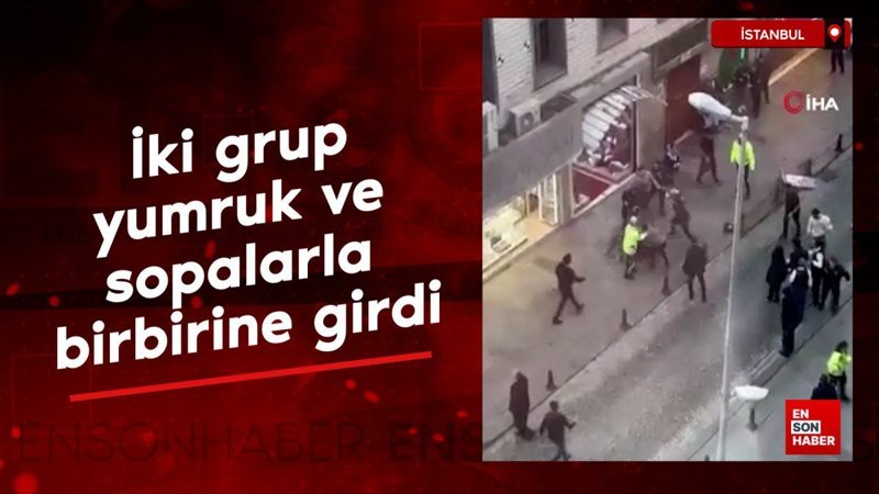 Eminönü’nde iki küme yumruk ve sopalarla birbirine girdi