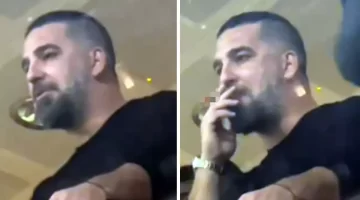 Maçın bittiğini gören Arda Turan puro içti