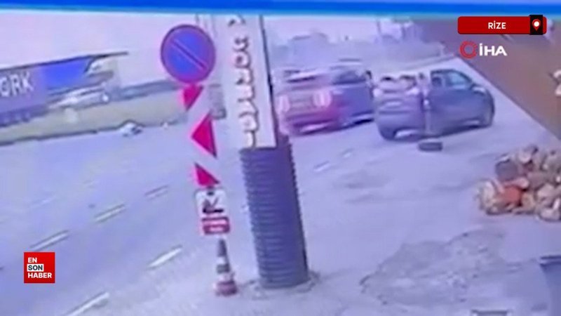 Rize’de arabanın kamyonetle çarpıştığı kaza