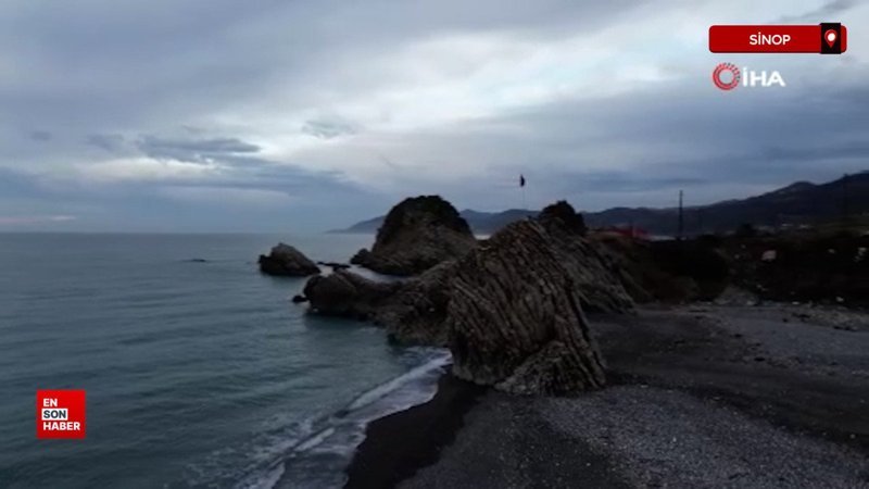 Sinop’ta deniz çekildi